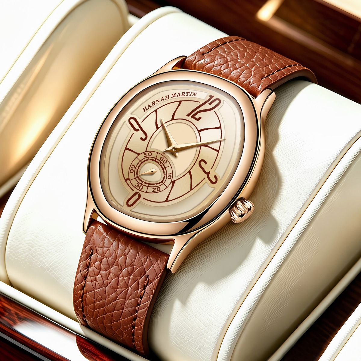 Luxury Watch In Usa - HANNAH MARTIN Watch Fashion Leather 40mm