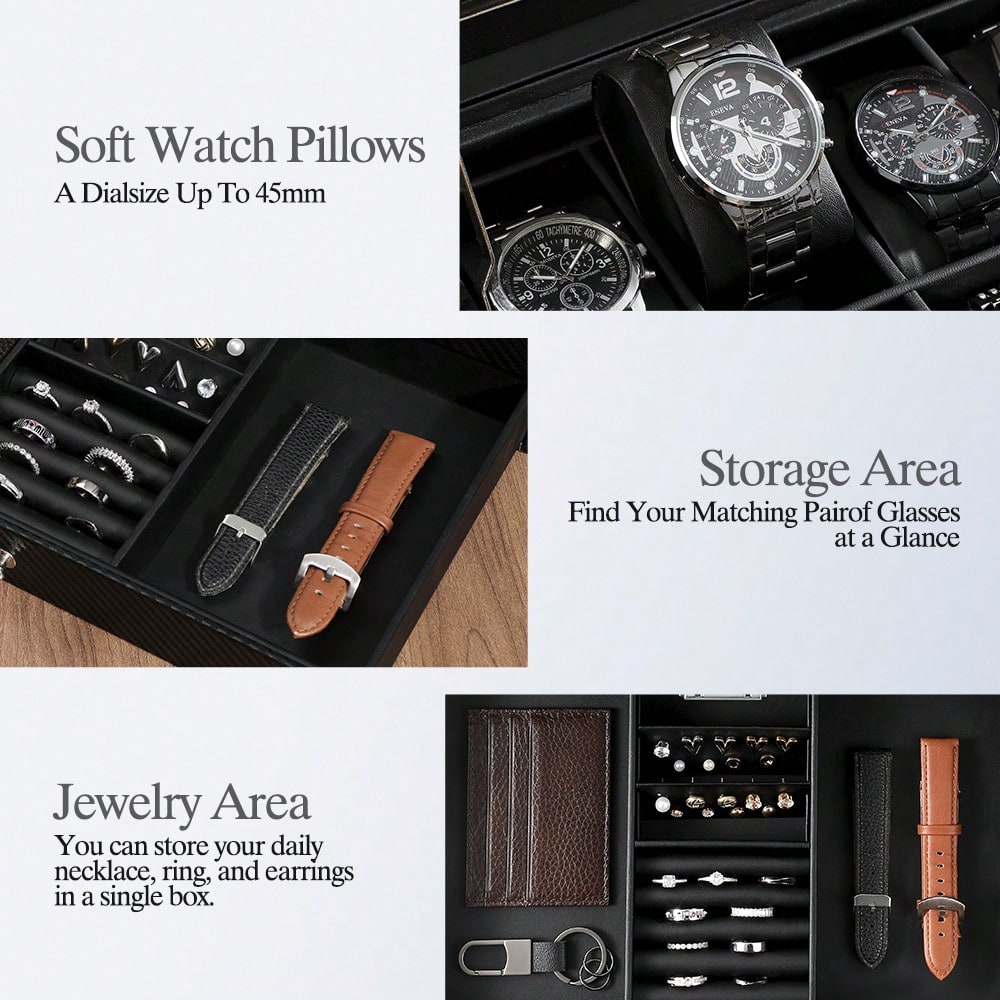 12 Slot Leather Watch Box with - огляд і ціна Luxury Watch Tier