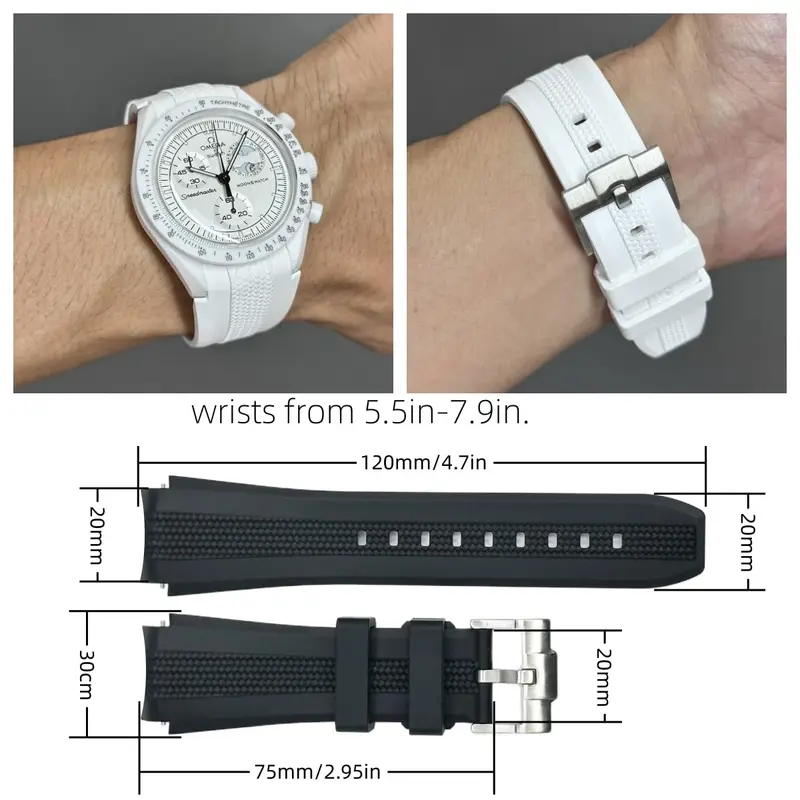 20mm Curved End No Gap Silicon - огляд і ціна Omega Watch Speedmaster
